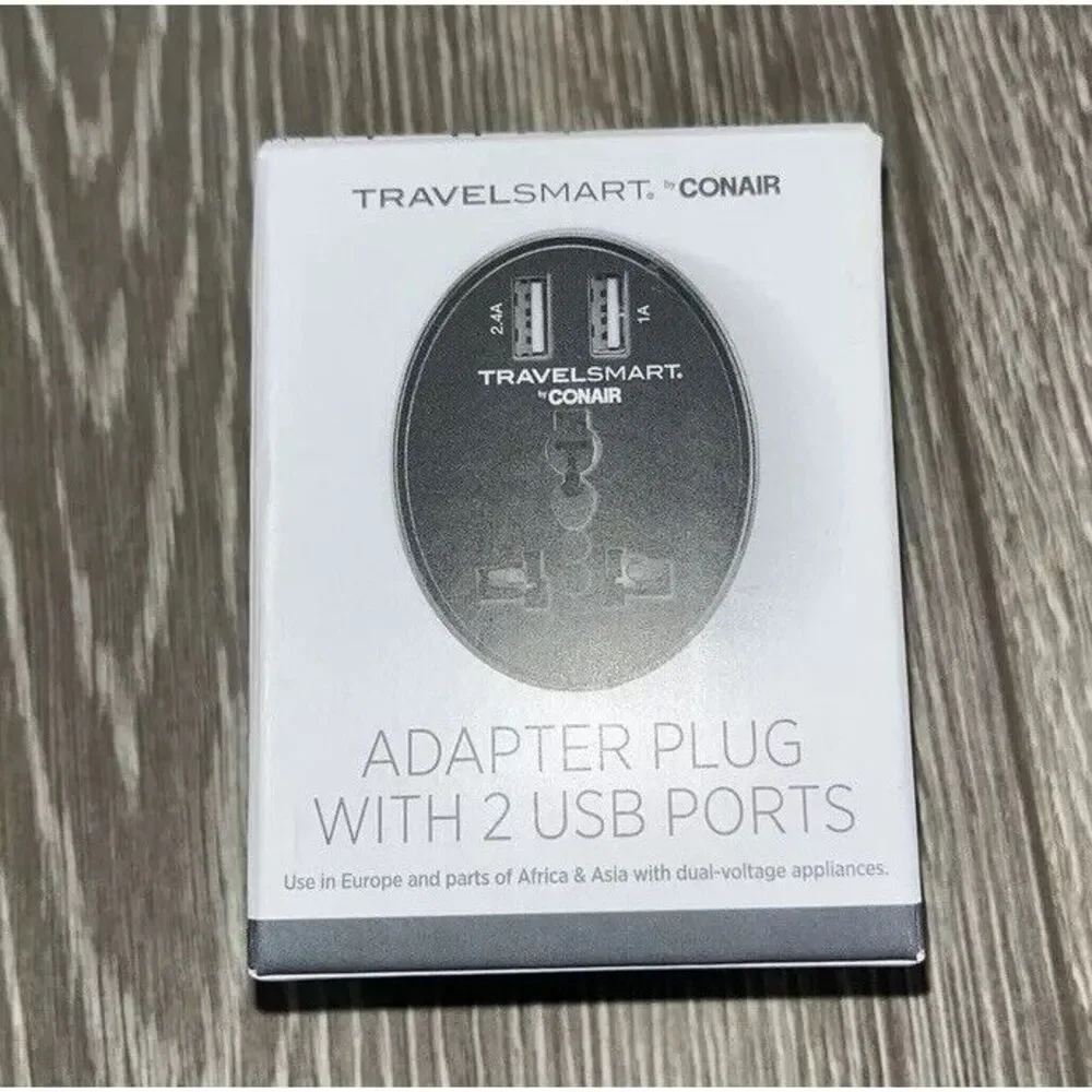 Conair TravelSmart Europe Power Adapter Plug Type C Dual USB Ports Model NWG19TR